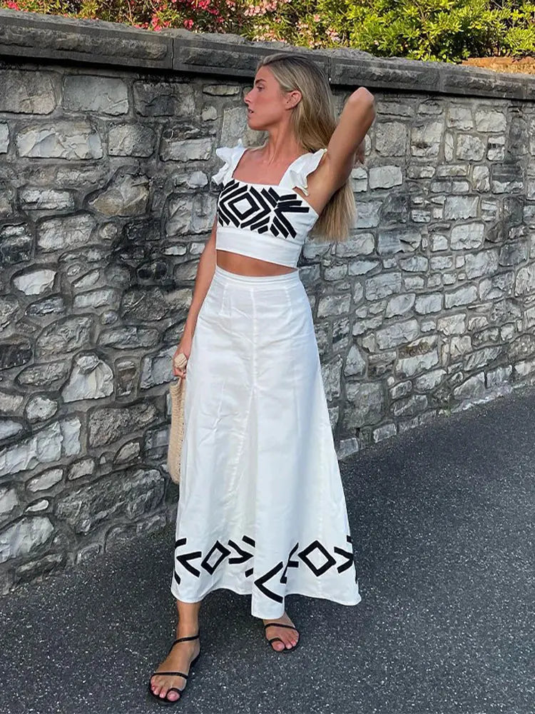 Jenna Co-Ord | Stylisches Puffärmel Oberteil und Rock Set