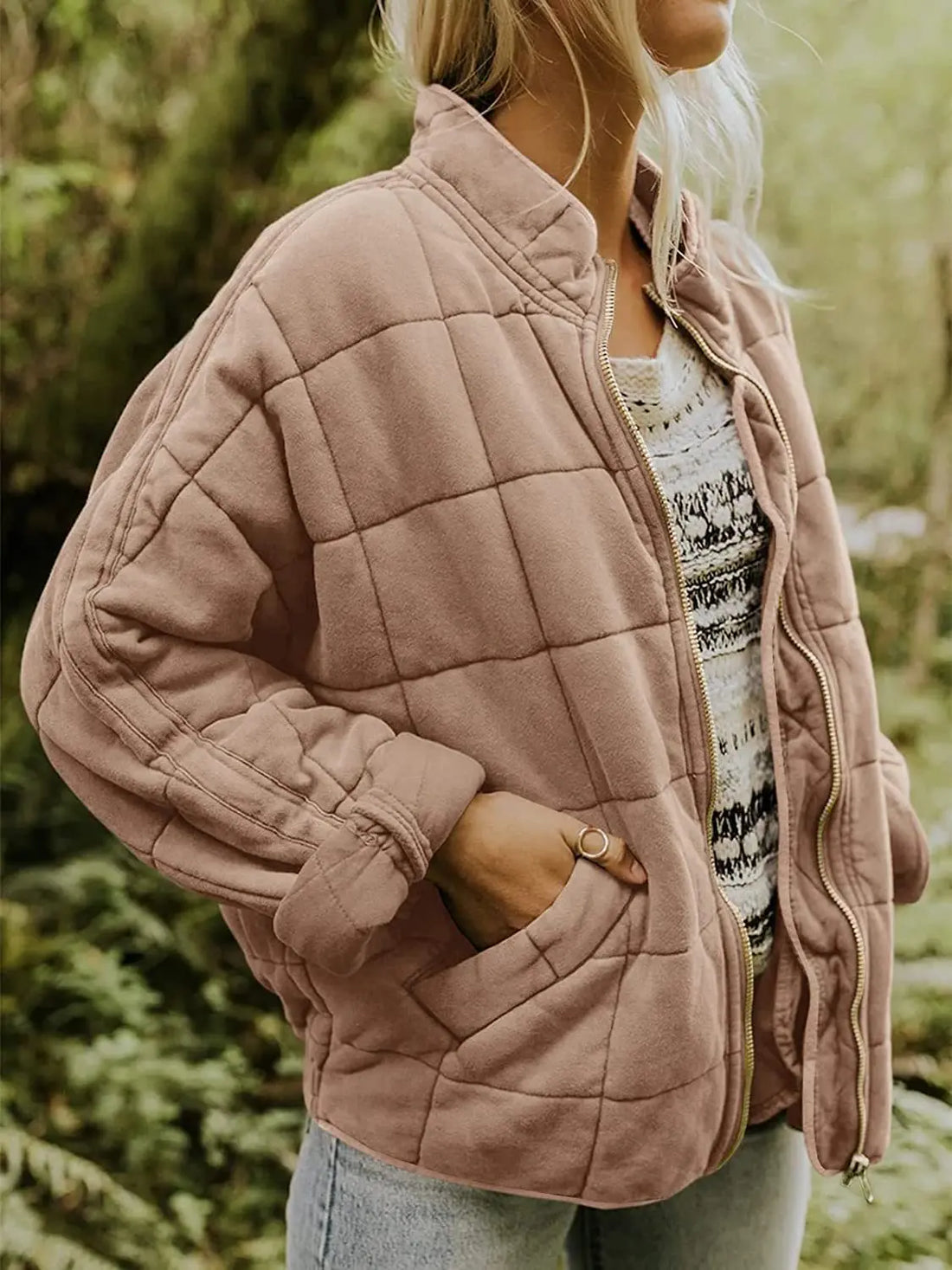 Klassische Vintage-Zip-Jacke für Frauen