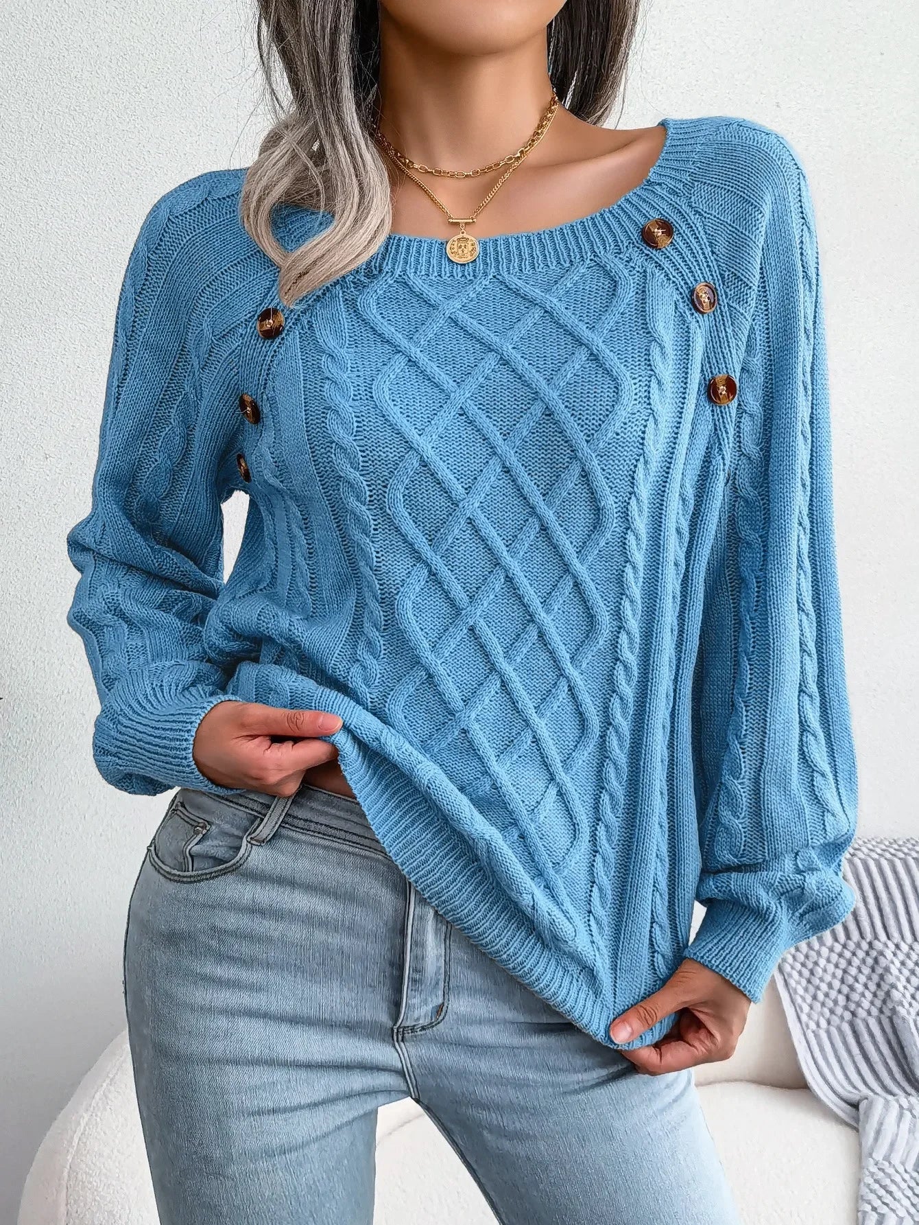 Eleganter Zopfstrickpullover für Frauen - zeitloser Stil