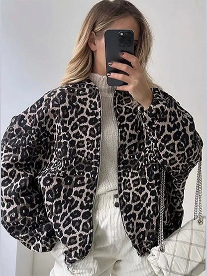 Stylische Jacke mit Leopardenmuster für Damen