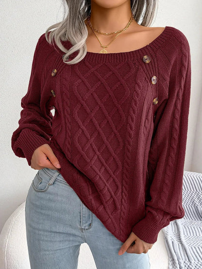 Eleganter Zopfstrickpullover für Frauen - zeitloser Stil