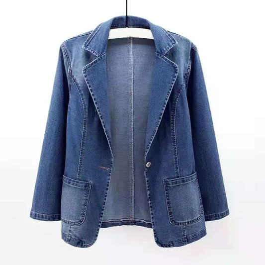 Urban Style Denim-Blazer mit einem Knopf