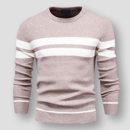 Trendiger gestreifter Strickpullover