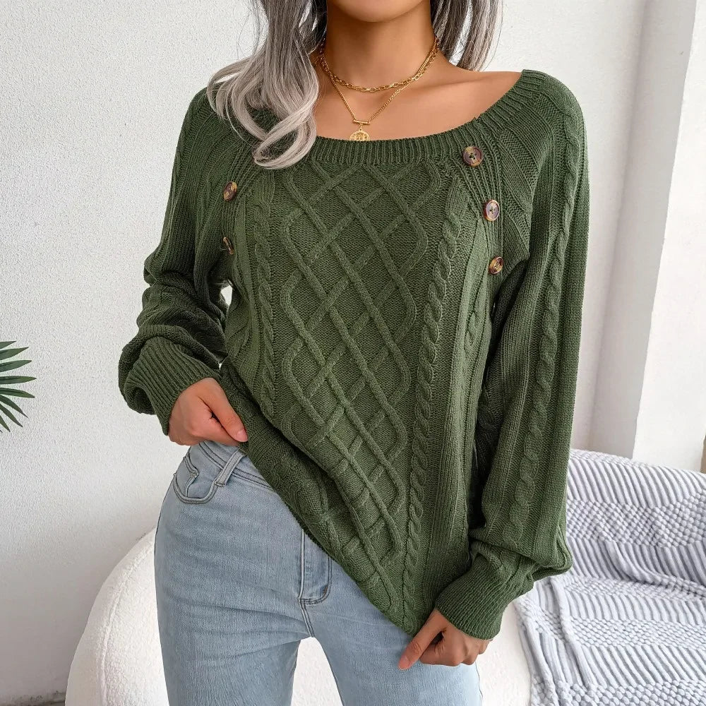 Eleganter Zopfstrickpullover für Frauen - zeitloser Stil