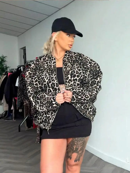 Stylische Jacke mit Leopardenmuster für Damen