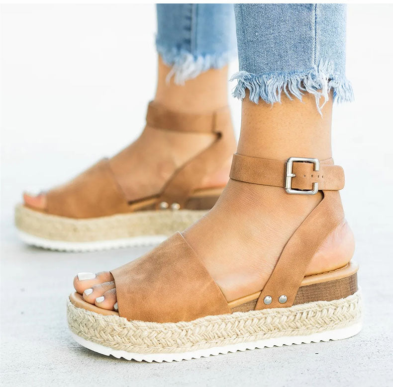 Krista Wedge | Elegante Sommer-Knöchelriemchen-Sandalen