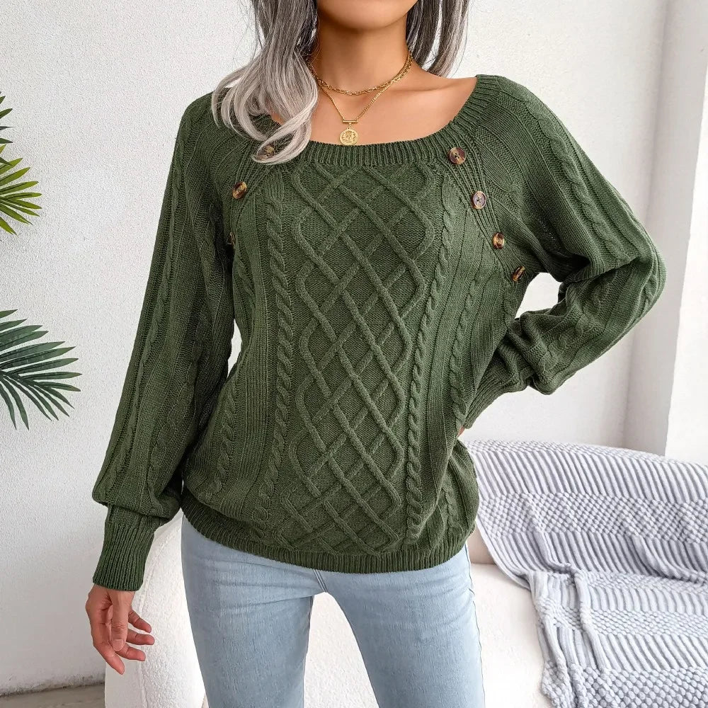 Eleganter Zopfstrickpullover für Frauen - zeitloser Stil