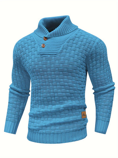 Moderner Herren-Pullover mit Waffelmuster und hohem Stretchanteil