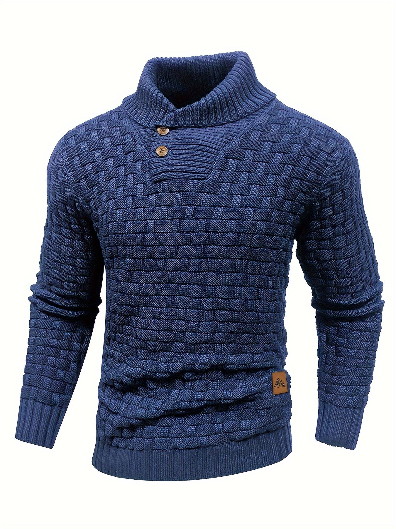 Moderner Herren-Pullover mit Waffelmuster und hohem Stretchanteil