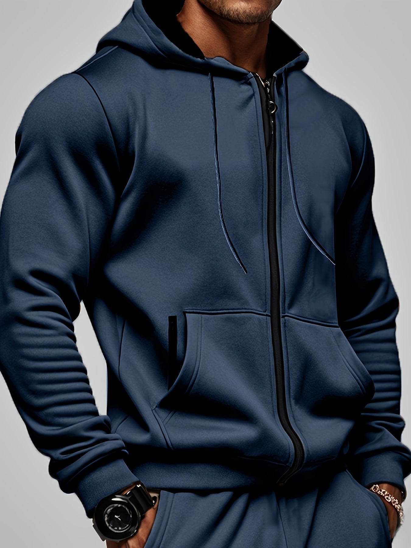 Herren Zip-Up Hoodie mit Fronttaschen