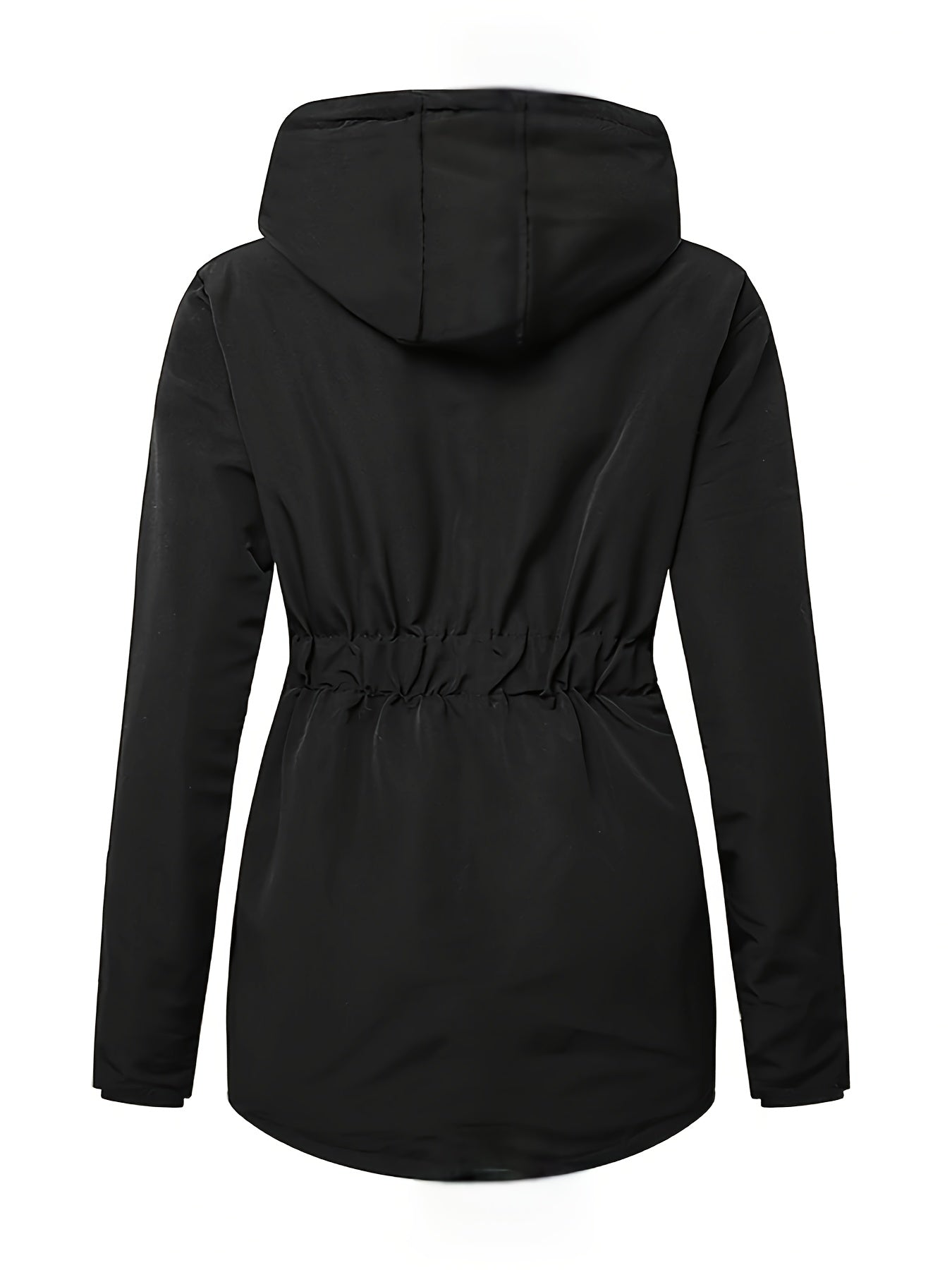 Stylische Fleece gefütterte Zip-up Parka Jacke