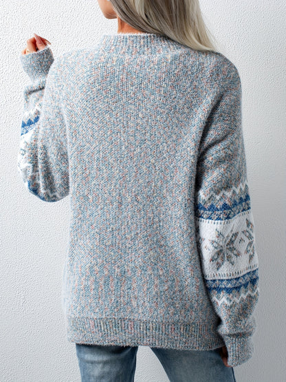 Niedlicher Damen-Pullover mit Schneeflocken-Muster