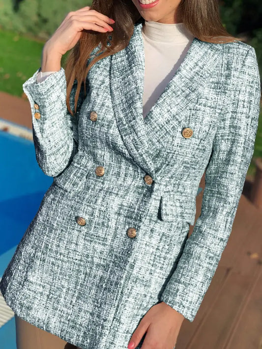 Eden Blazer | Raffinierter doppelreihiger Tweed-Blazer mit Kragen für Damen