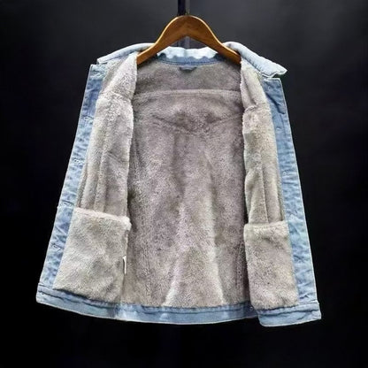 Stylische Fleece-Denim-Jacke für kalte Tage