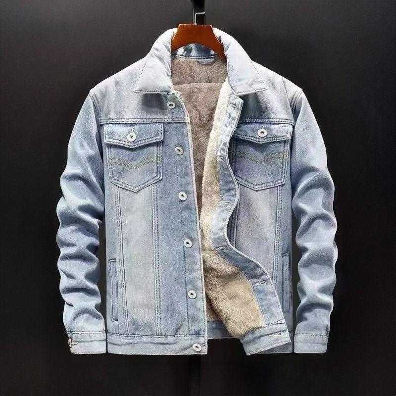 Stylische Fleece-Denim-Jacke für kalte Tage