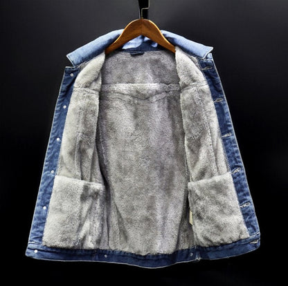 Stylische Fleece-Denim-Jacke für kalte Tage