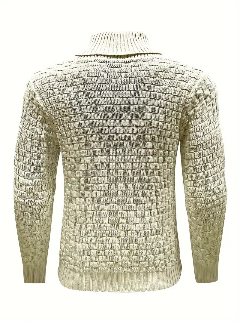 Moderner Herren-Pullover mit Waffelmuster und hohem Stretchanteil