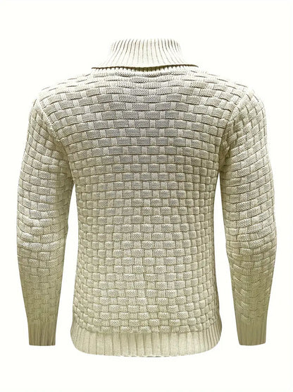 Moderner Herren-Pullover mit Waffelmuster und hohem Stretchanteil