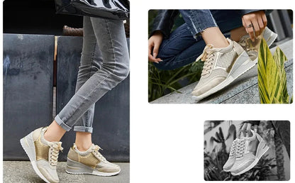 Hochhackige Keilsneakers für Frauen