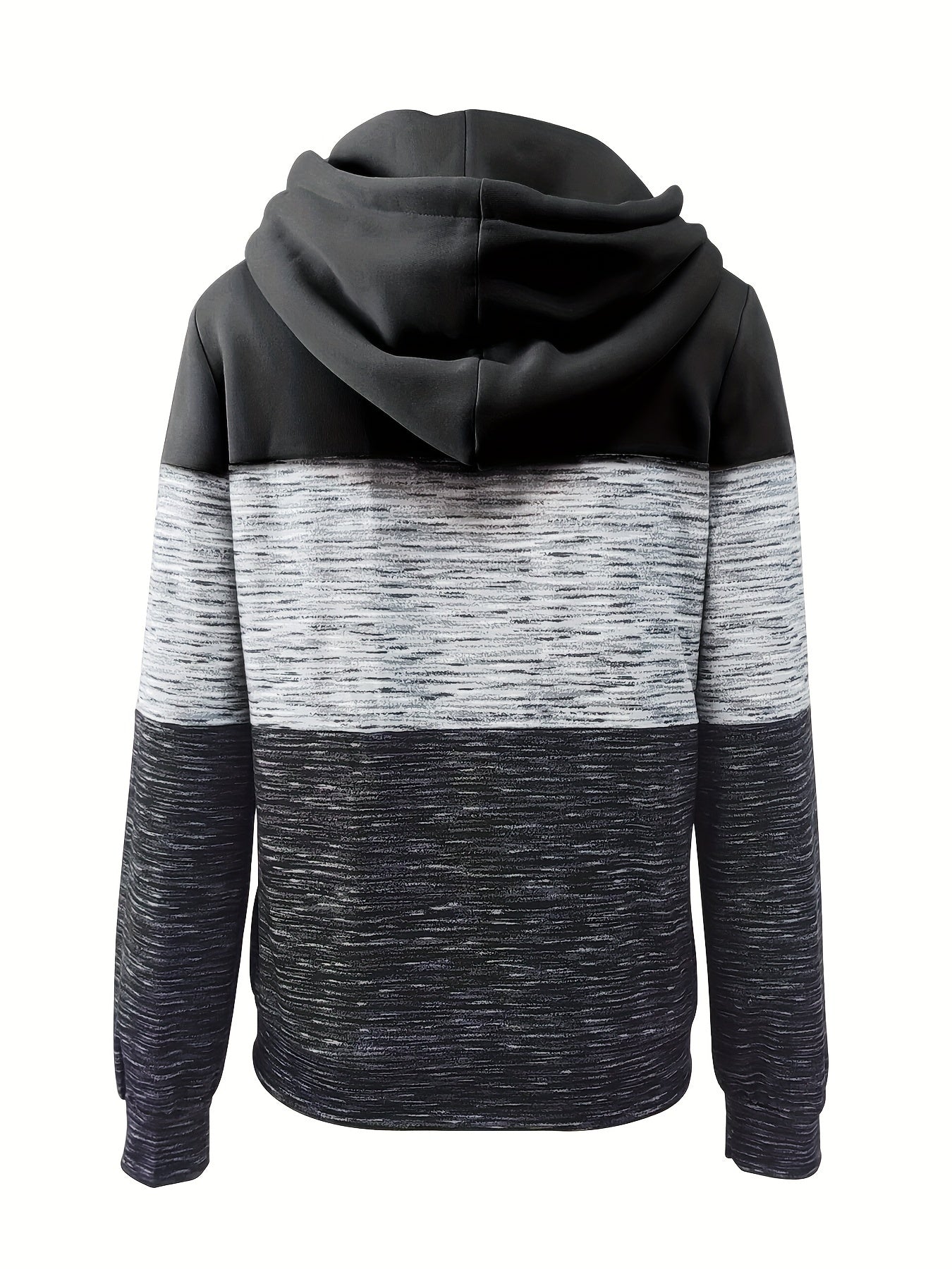 Colorblock Hoodie mit Reißverschluss Lässiges Damen Sweatshirt