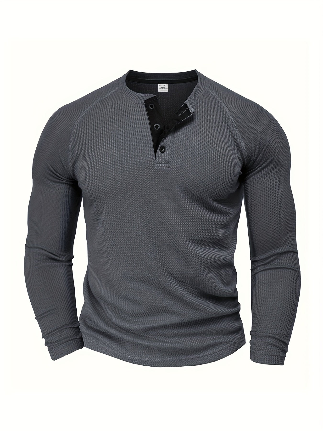 Lässiges Herren-Henley-Shirt – Bequemes Langarm-Shirt