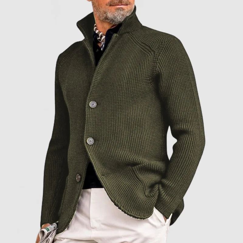 Luxuriöse Komfort-Strickjacke aus Cord für Herren