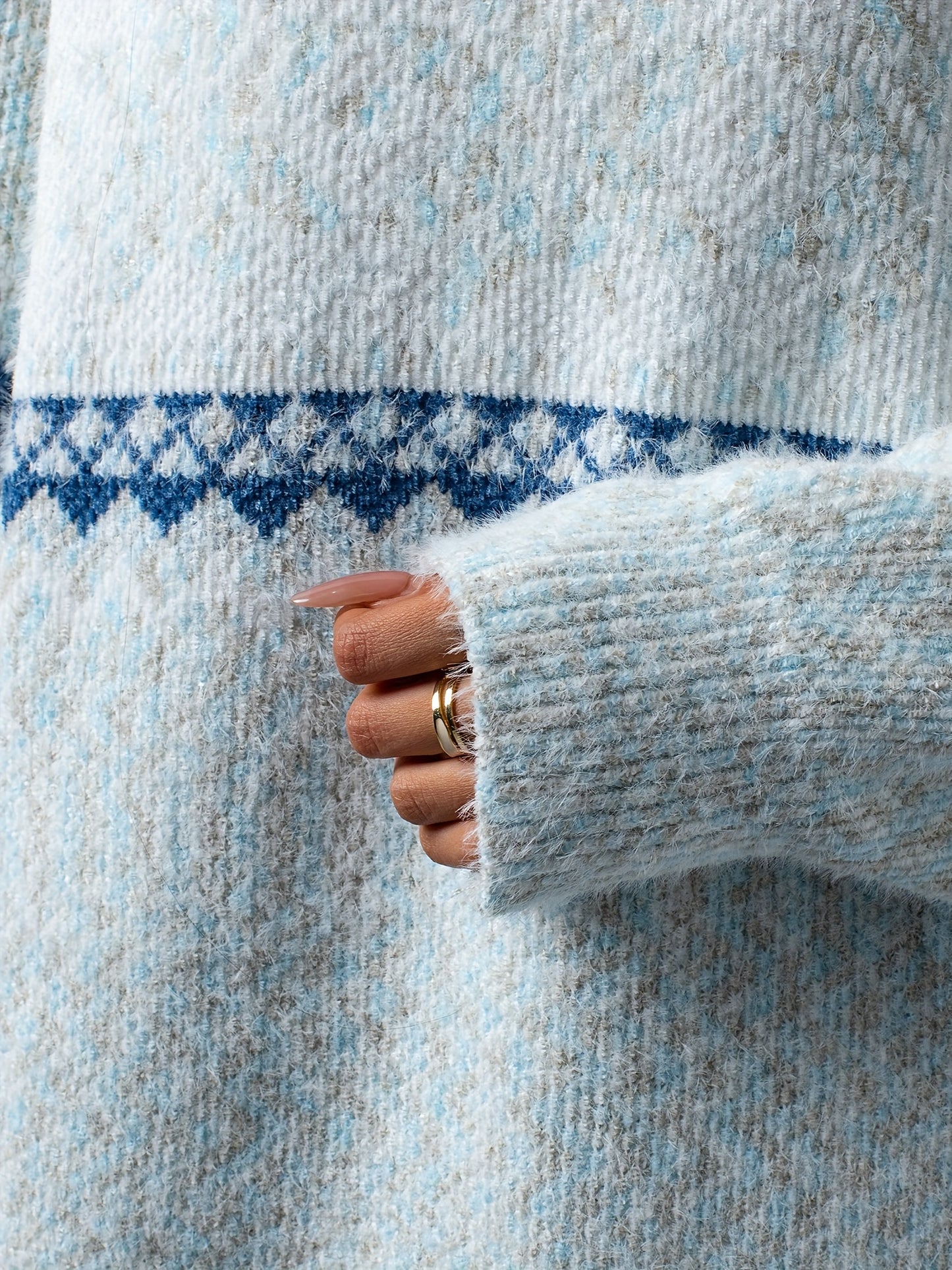 Niedlicher Damen-Pullover mit Schneeflocken-Muster