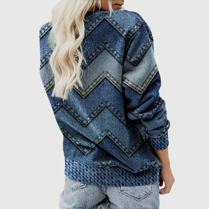 Stylischer und gemütlicher geometrischer Pullover für Frauen