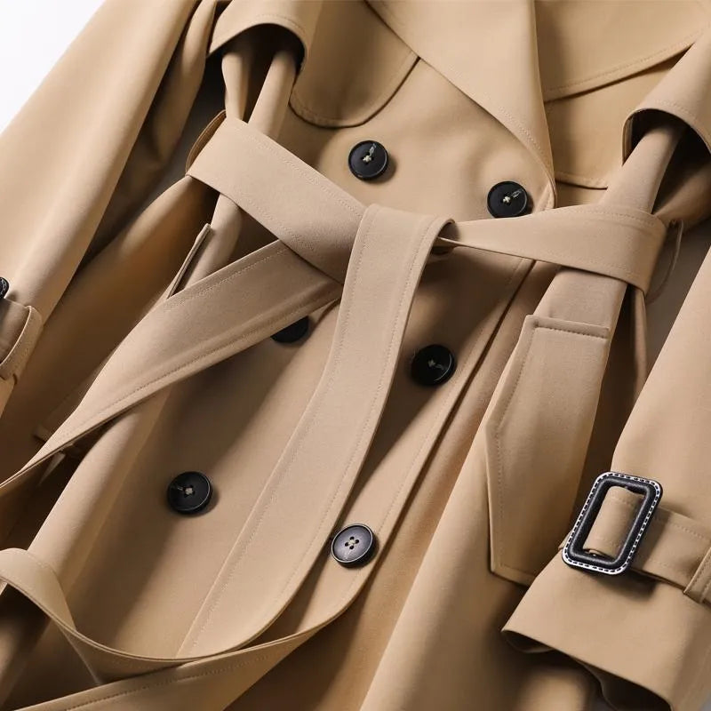 Klassischer Front Belt Trenchcoat für Frauen