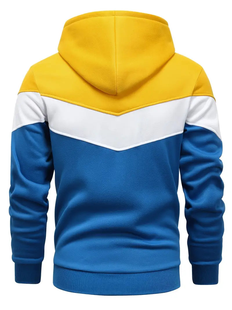 Trendiger Colour Block Hoodie mit Kängurutasche