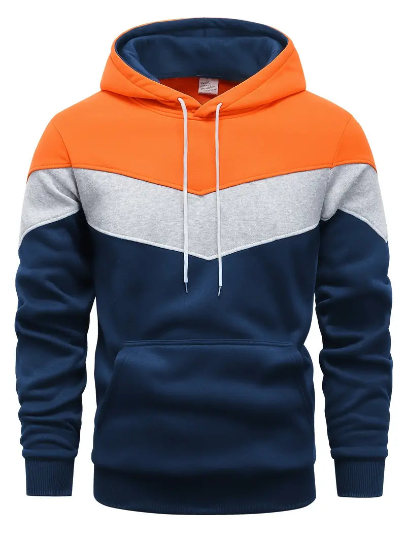 Trendiger Colour Block Hoodie mit Kängurutasche