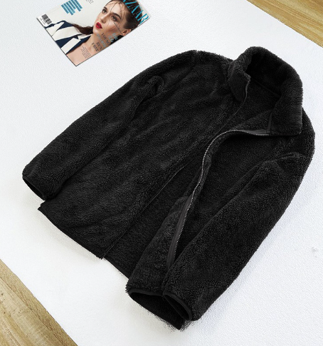 Schicker Zip Up Teddy Mantel für stilvolle Winterwärme