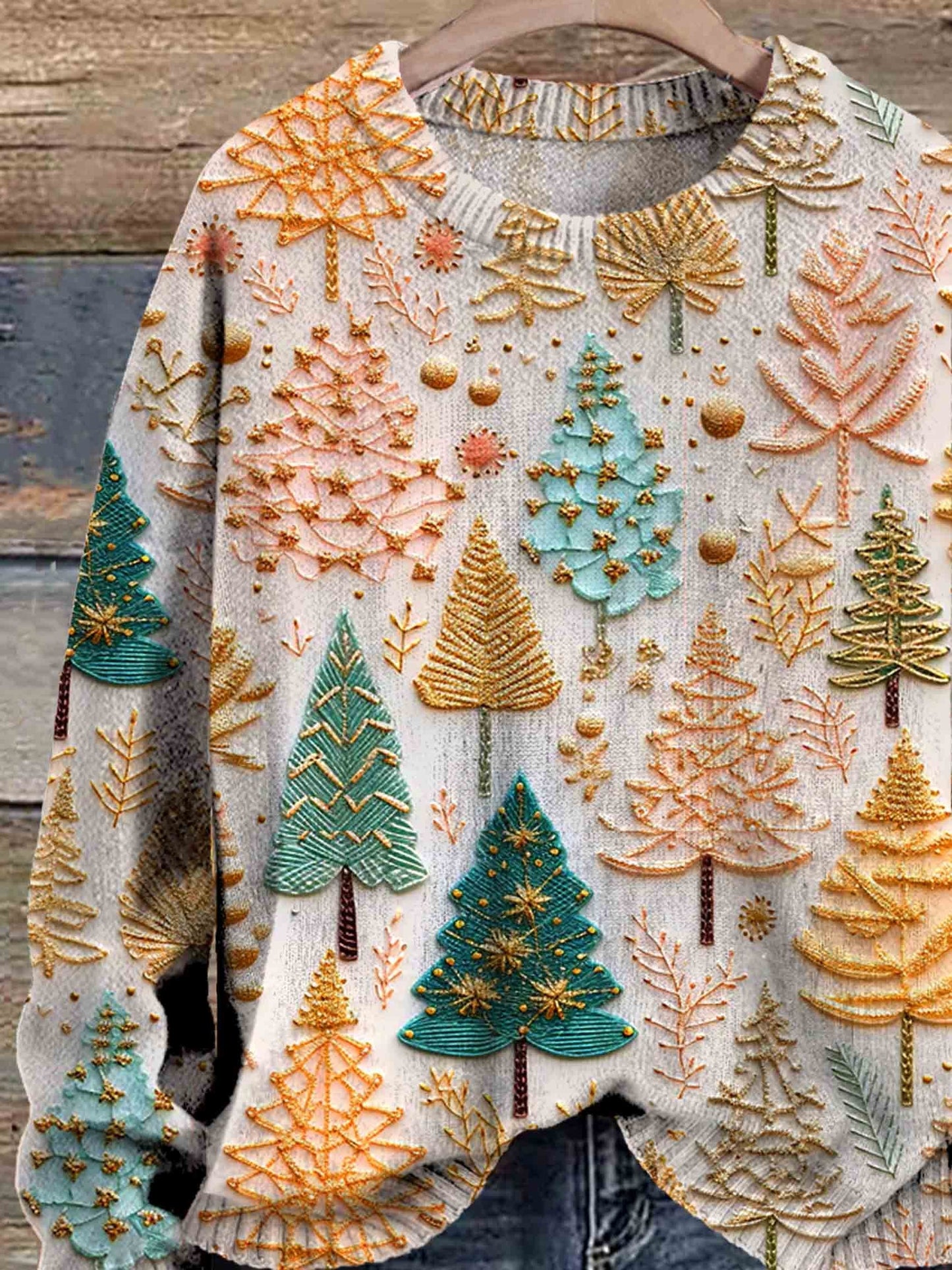 Stylischer bedruckter Pullover für Weihnachten