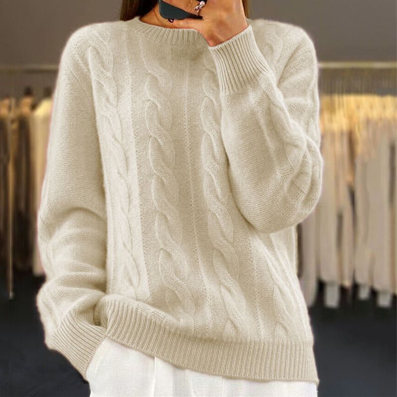 Stylischer Pullover für Damen im Kabelstrickdesign