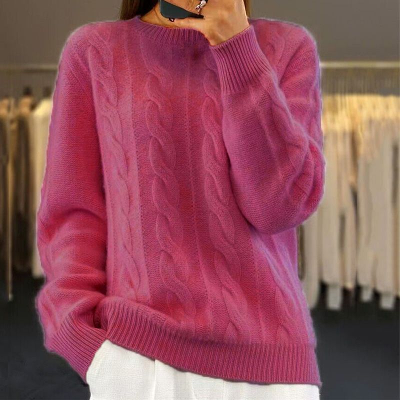 Stylischer Pullover für Damen im Kabelstrickdesign